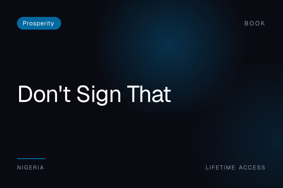 Don't Sign That
